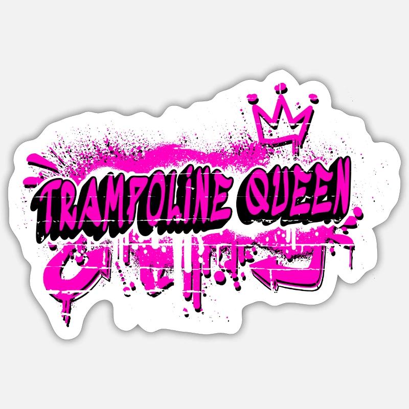 Trampoline Graffiti Queen - Sticker taille S (10 x 10 cm) - blanc mat