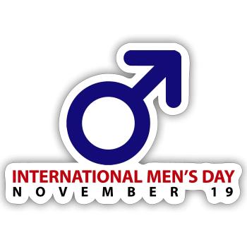 International Men's Day - Sticker size S (10 x 10 cm) - white matte - Front