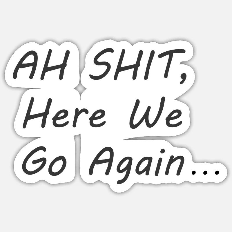 herewegoagain - Sticker taille S (10 x 10 cm) - blanc mat