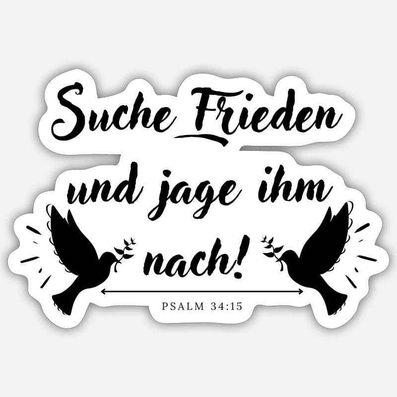 Frieden - Sticker Größe S (10 x 10 cm) - Mattweiß