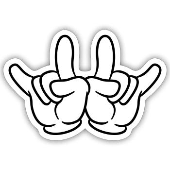 hand party comic - Sticker Größe S (10 x 10 cm) - Mattweiß - Vorne