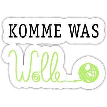 Komme was Wolle - Sticker Größe S (10 x 10 cm) - Mattweiß - Vorne