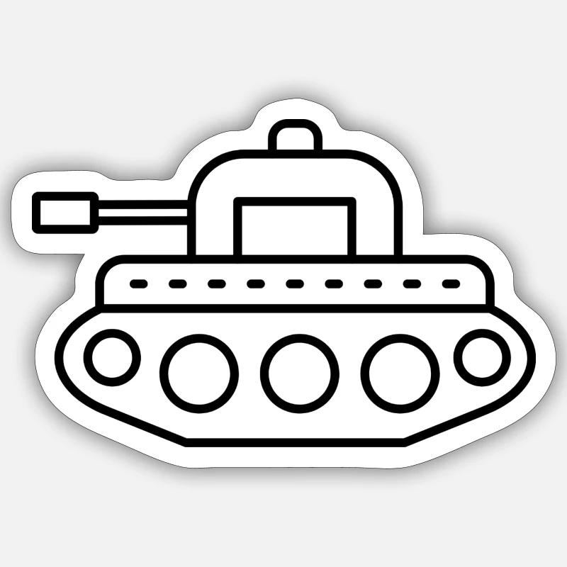 Panzer - Sticker Größe S (10 x 10 cm) - Mattweiß