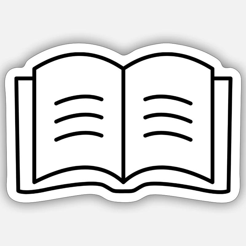 Buch - Sticker Größe S (10 x 10 cm) - Mattweiß