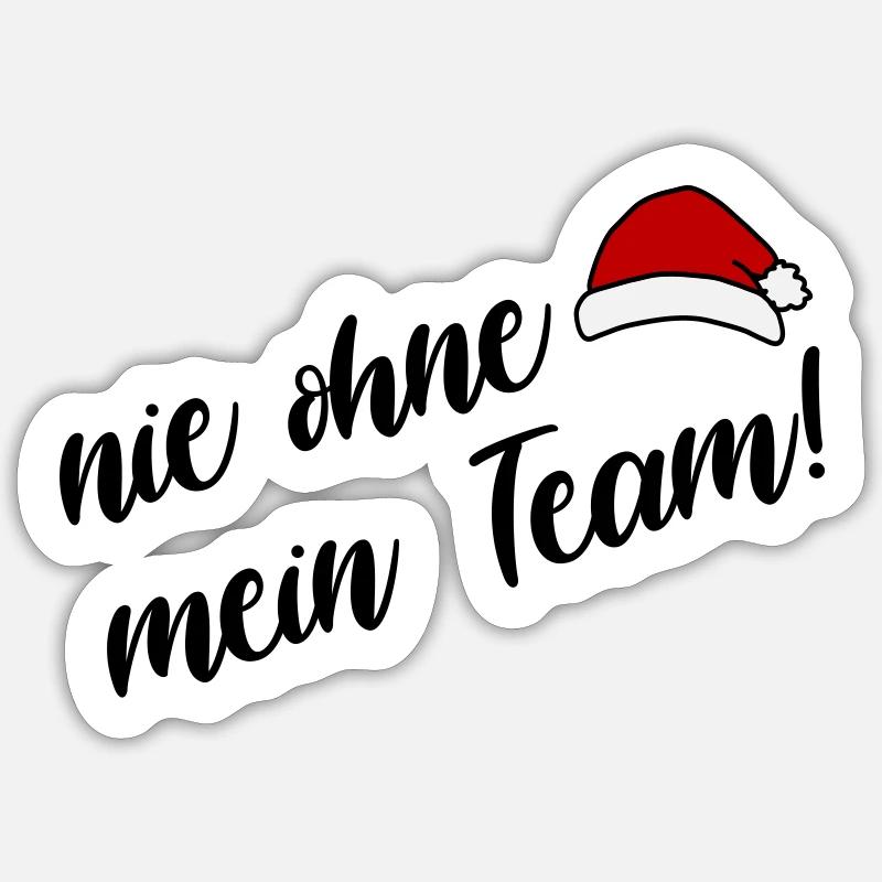 mein Weihnachts Team - Sticker Größe S (10 x 10 cm) - Mattweiß