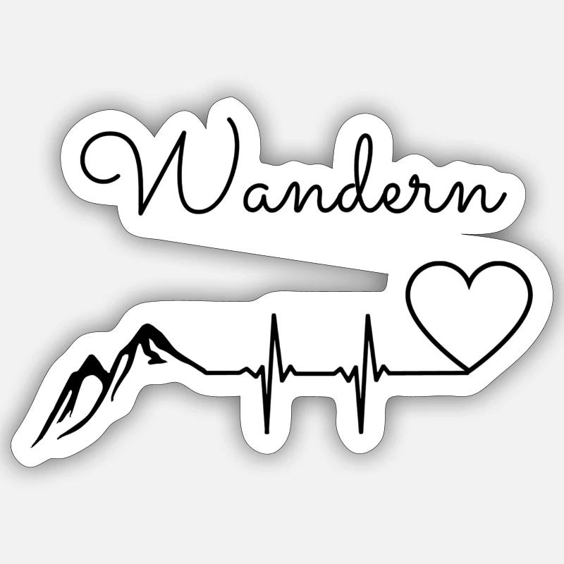 Wanderliebe - Sticker Größe S (10 x 10 cm) - Mattweiß