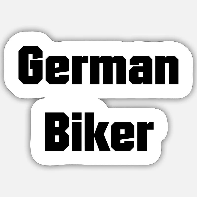 German Biker, Motorradfahrer, Patch, Sticker Sticker Größe S (10 x 10 cm)