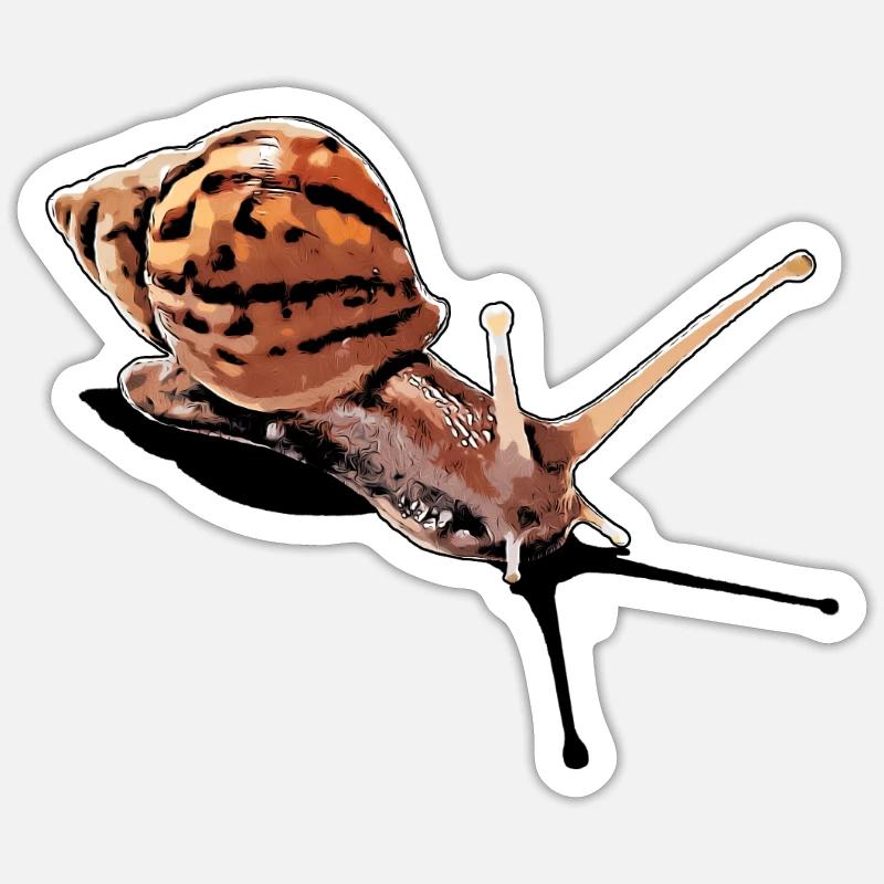 snail with shadow - Sticker Größe S (10 x 10 cm) - Mattweiß