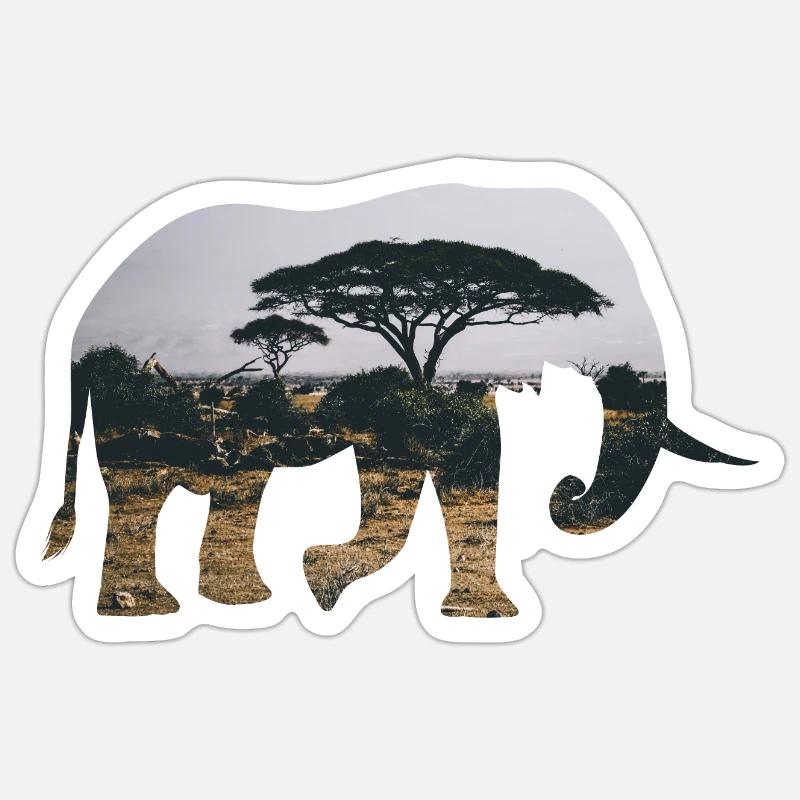 Elephant Savannah Silhouette Sticker size S (10 x 10 cm)