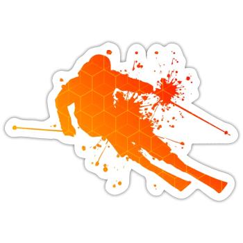 Freestyle Skifahrer Skifahren Skifahrer - Sticker Größe S (10 x 10 cm) - Mattweiß - Vorne