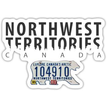 Territoires du Nord-Ouest avec plaque d’immatriculation d’ours polaire - Sticker taille S (10 x 10 cm) - blanc mat - Devant