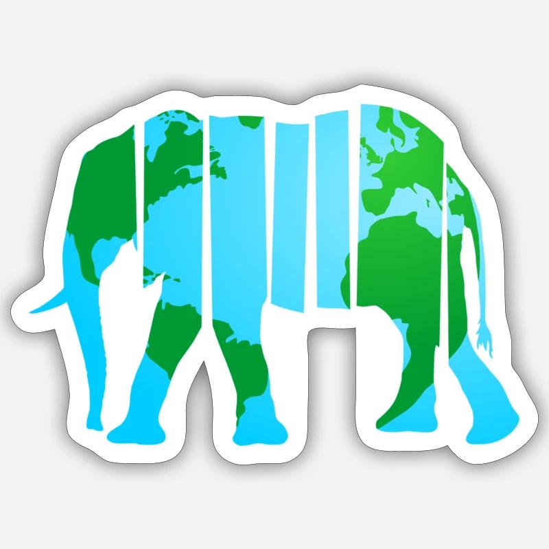 Scheibenelefant - Sticker Größe S (10 x 10 cm) - Mattweiß