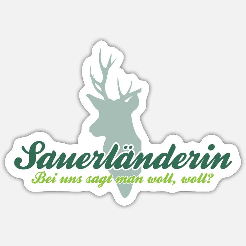 Sauerländerin - Sticker Größe S (10 x 10 cm) - Mattweiß