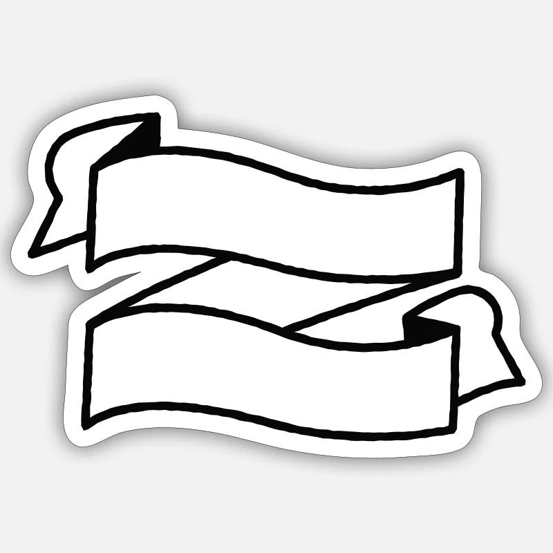 Black Banner with Sharp Corners Sticker size S (10 x 10 cm)