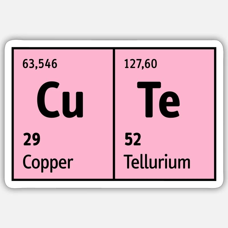 Periodic Table of the Elements CuTe cute cute nice Sticker size S (10 x 10 cm)