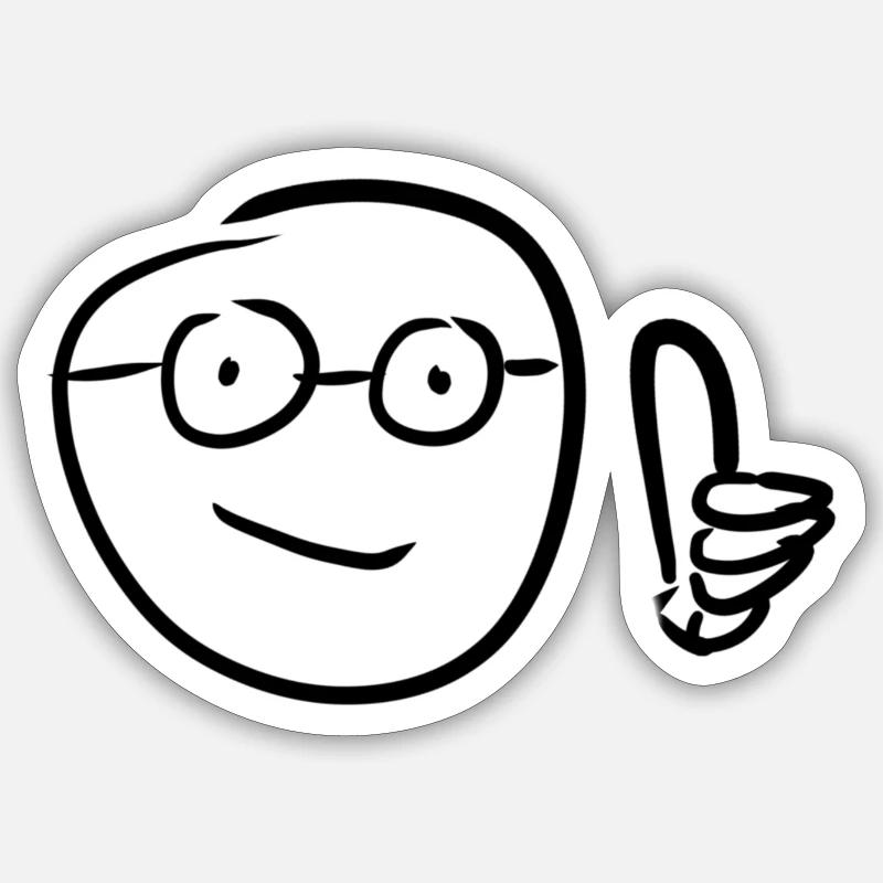 thumbs up - Sticker size S (10 x 10 cm) - white matte