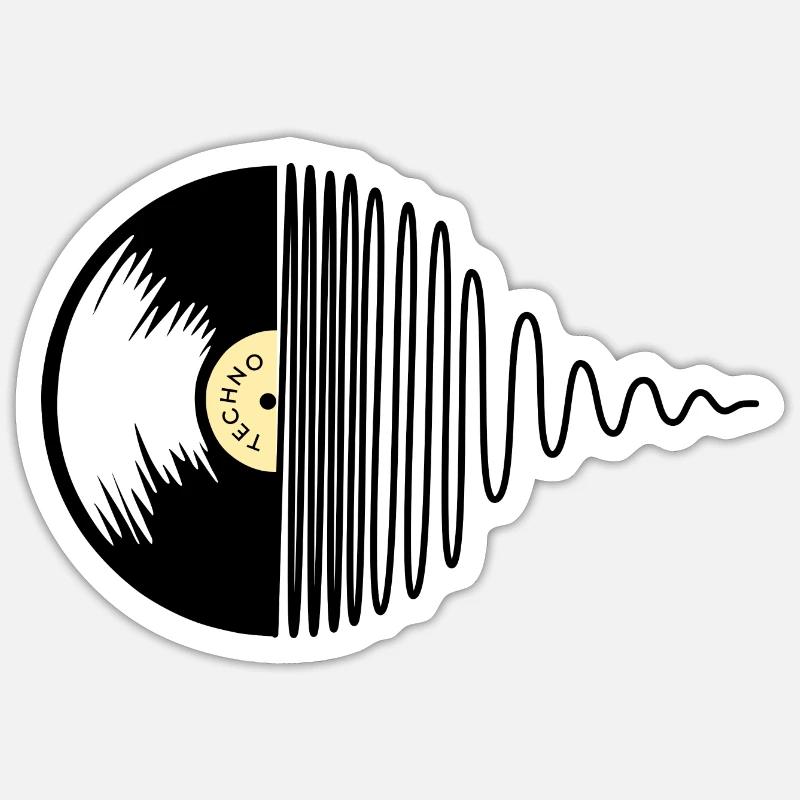 Techno Platte Sticker Größe S (10 x 10 cm)