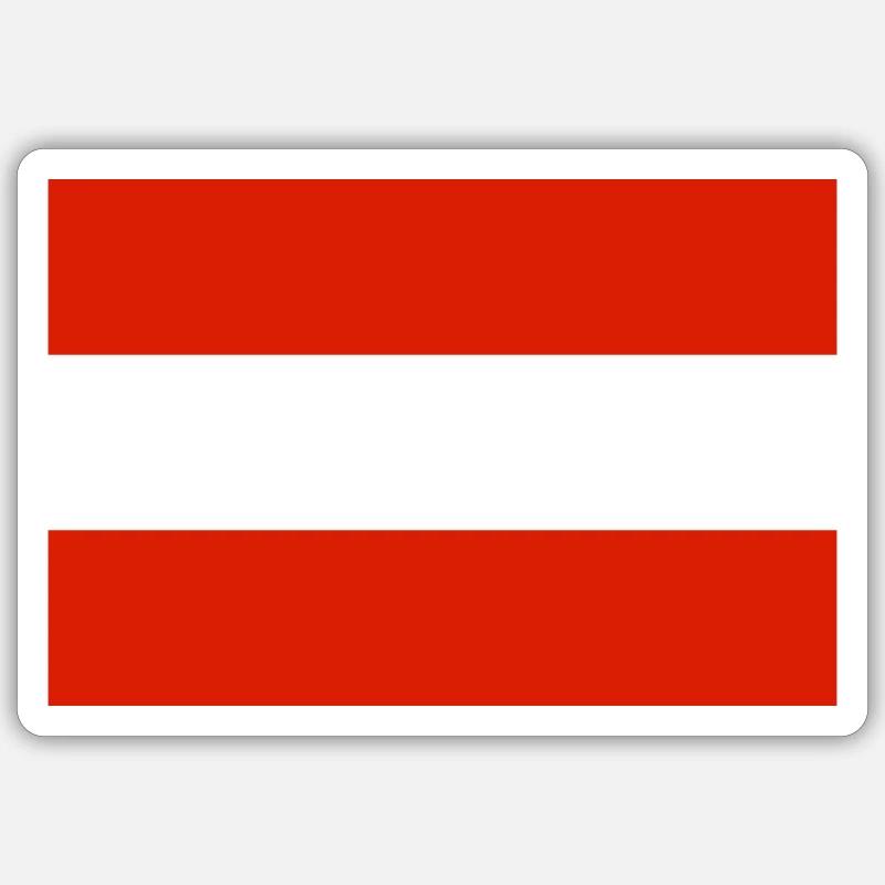 Austria Flag - Sticker taille S (10 x 10 cm) - blanc mat