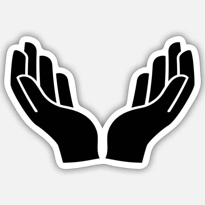 Icône d’icône de mains - Sticker taille S (10 x 10 cm) - blanc mat
