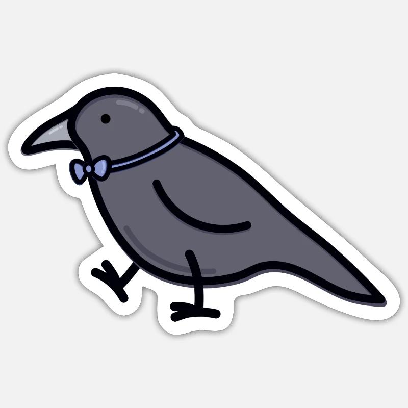 Corbeau mignon Sticker taille S (10 x 10 cm)