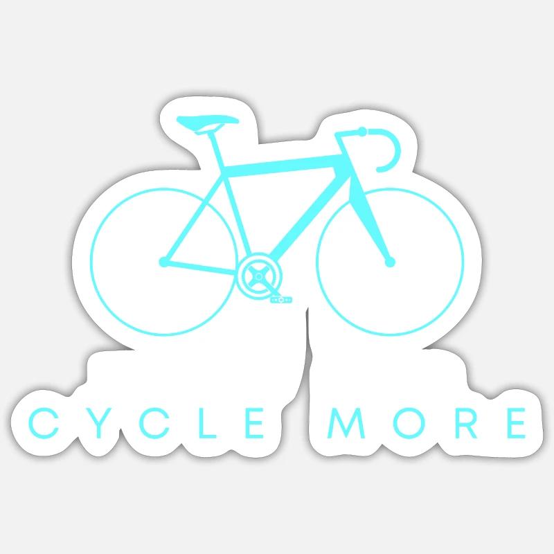 Conception de vélo de route Cyclisme Souci Moins De cycle Plus Sticker taille S (10 x 10 cm)