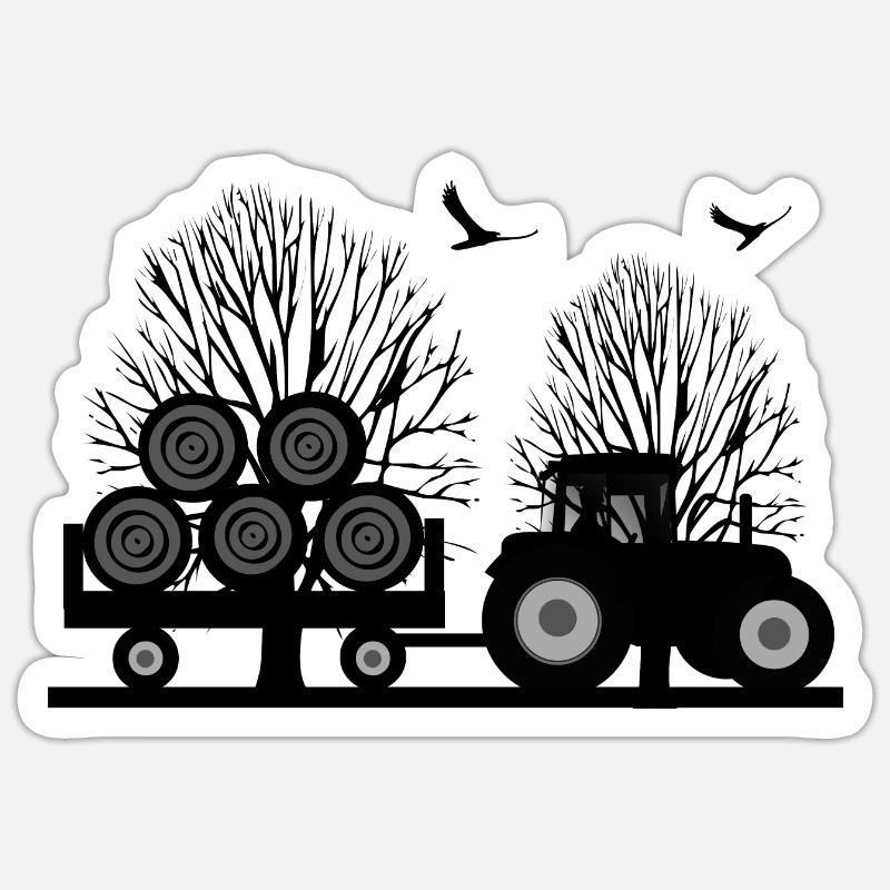 Traktor - Sticker Größe S (10 x 10 cm) - Mattweiß