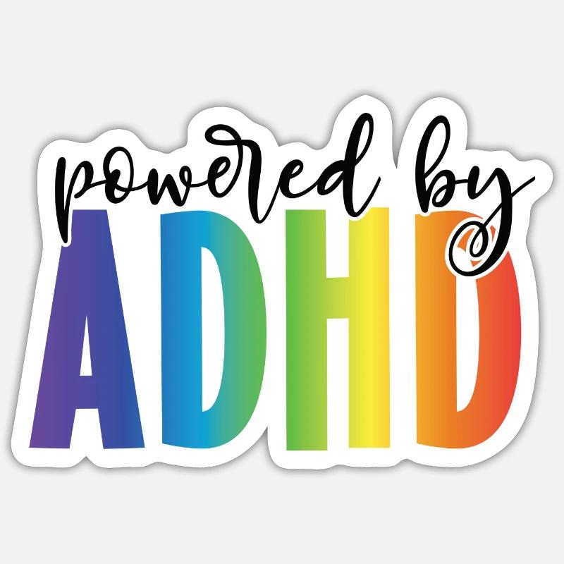 PoweredByADHS - Sticker Größe S (10 x 10 cm) - Mattweiß