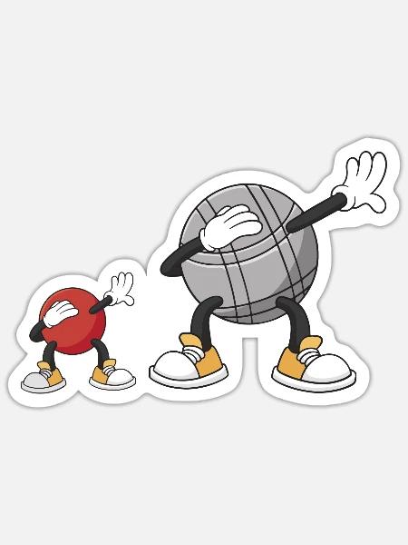 Dabbing Boulekugeln für Bouler boulen Boulesport - Sticker Größe S (10 x 10 cm) - Mattweiß