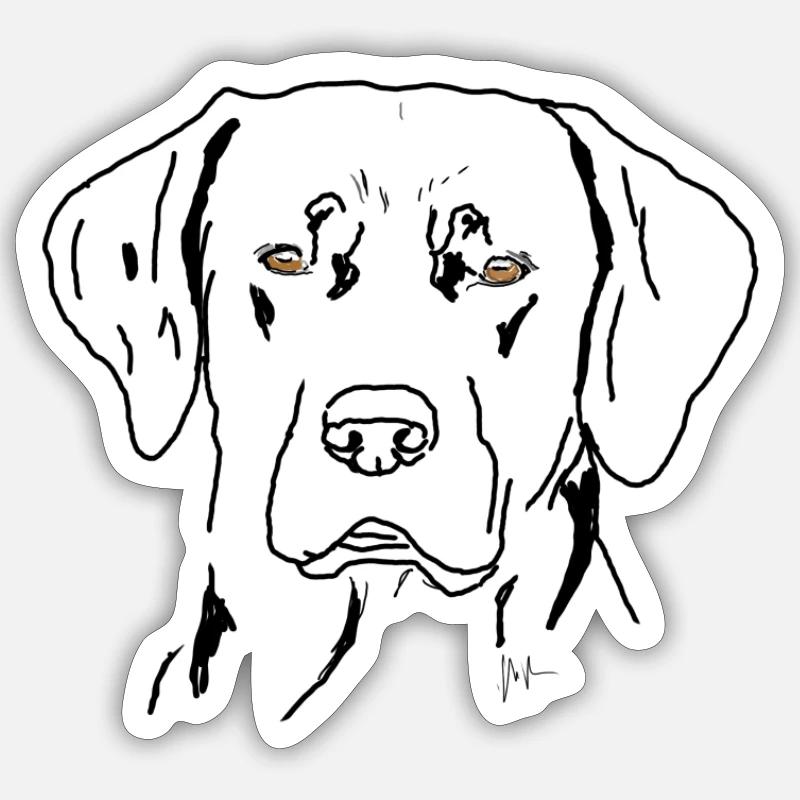 Labrador - Sticker Größe S (10 x 10 cm) - Mattweiß