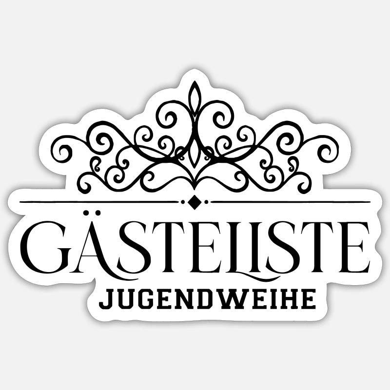 Jugendweihe Gästebuch - Sticker Größe S (10 x 10 cm) - Mattweiß