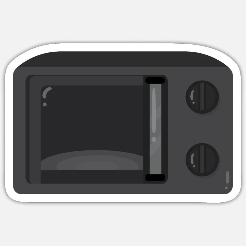 Microwave - Sticker size S (10 x 10 cm) - white matte
