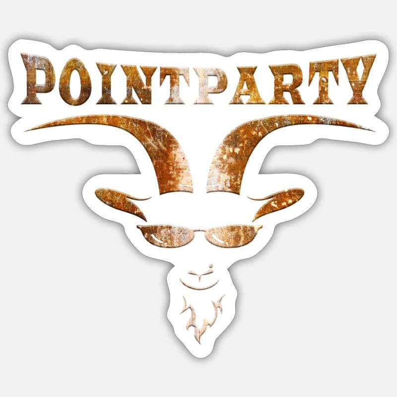 Pointparty Rusty - Sticker Größe S (10 x 10 cm) - Mattweiß