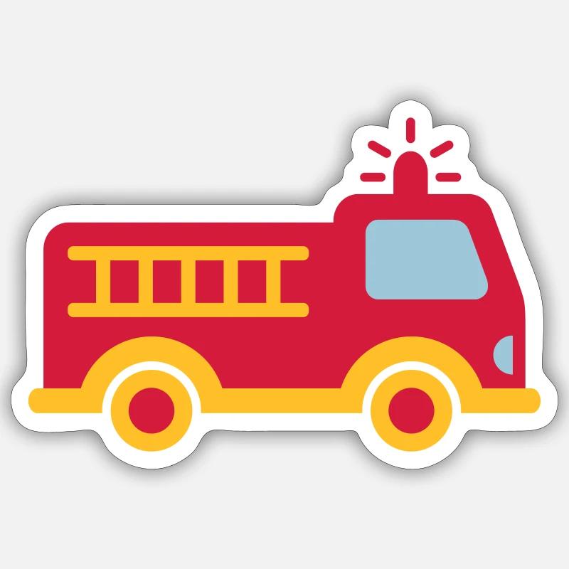 Fire truck with ladder Sticker size S (10 x 10 cm)