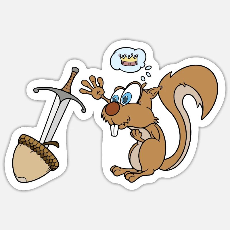 L’épée dans la noix - Sticker taille S (10 x 10 cm) - blanc mat