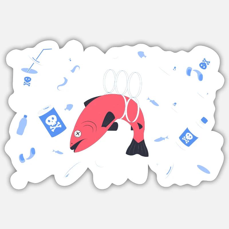 Plastic Stop - Sticker size S (10 x 10 cm) - white matte