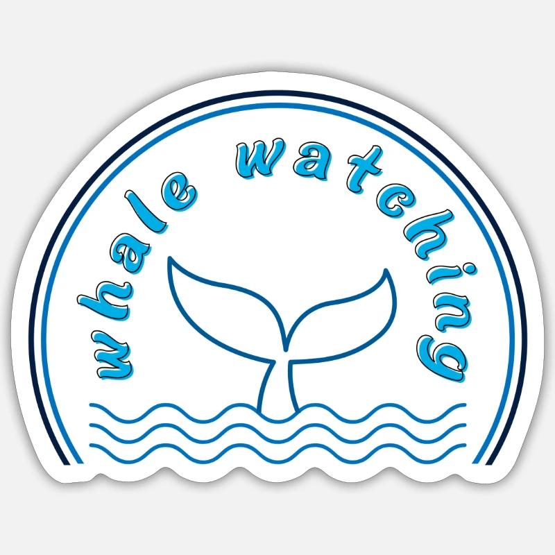 Whale Watching - Sticker Größe S (10 x 10 cm) - Mattweiß