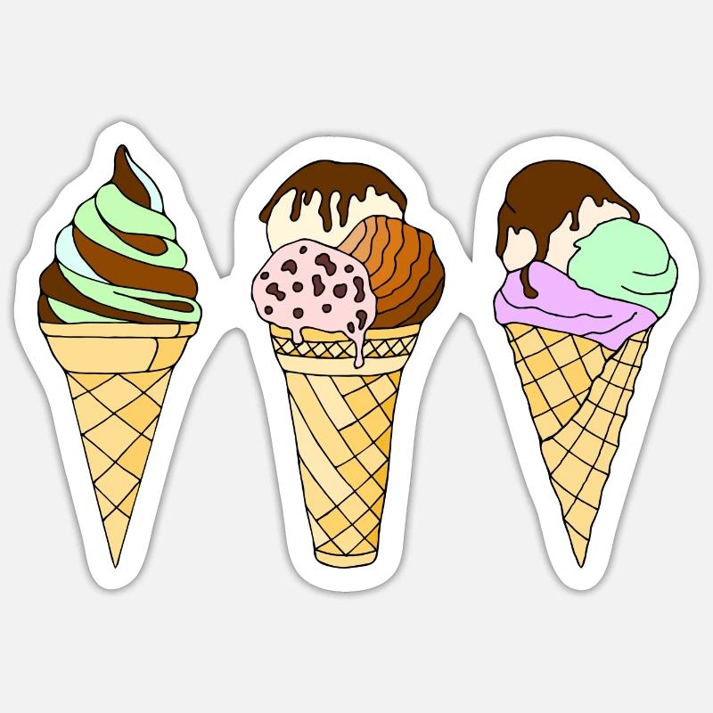 Eis - Sticker Größe S (10 x 10 cm) - Mattweiß
