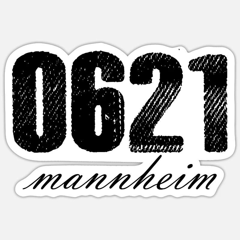 Mannheim Monnem - Sticker taille S (10 x 10 cm) - blanc mat