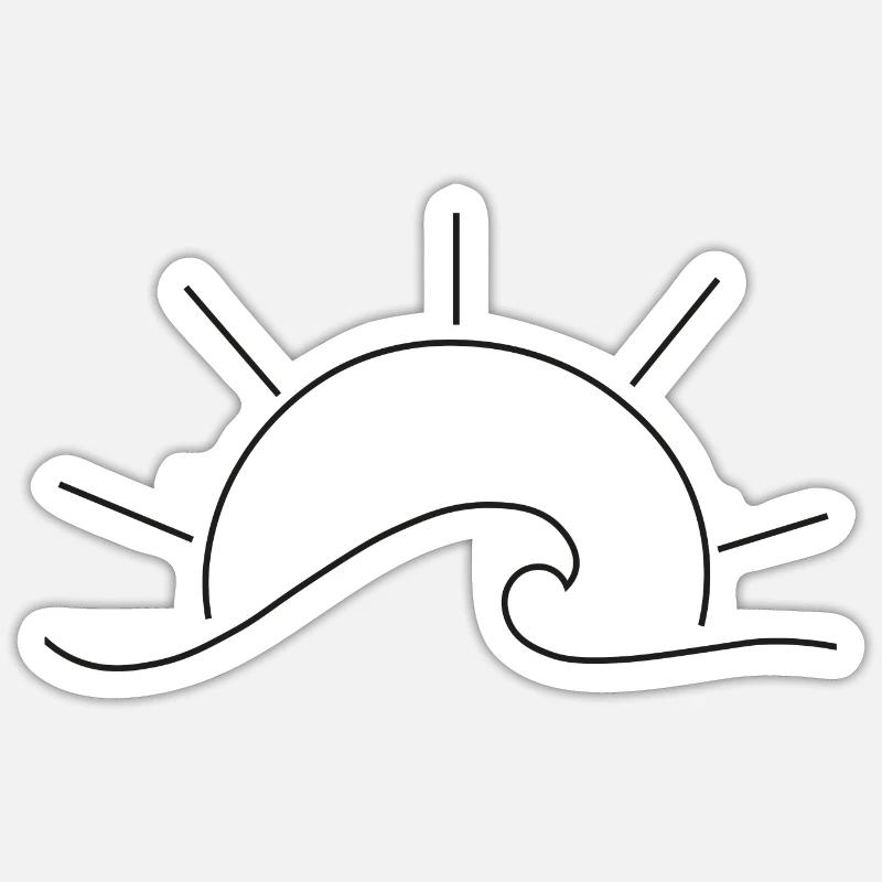 Mer avec soleil - Sticker taille S (10 x 10 cm) - blanc mat
