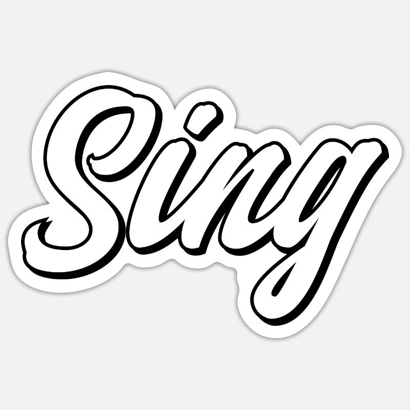 Singer - Sticker size S (10 x 10 cm) - white matte