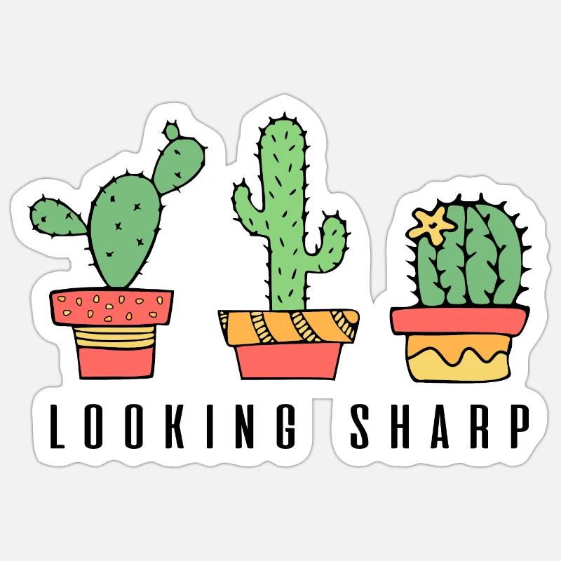 Citation de cactus à la recherche de Sharp Sticker taille S (10 x 10 cm)
