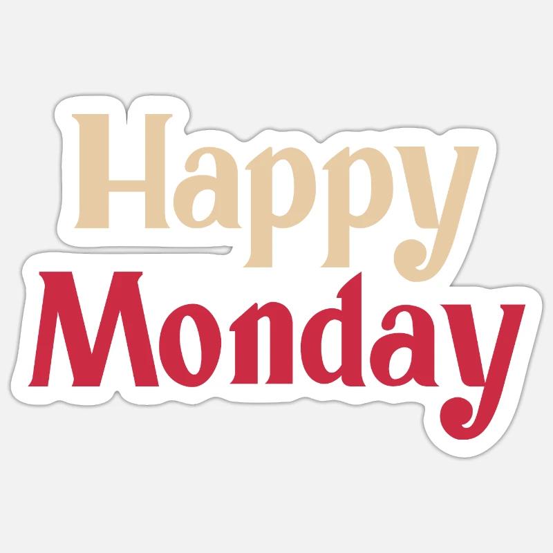 Happy Monday - Sticker size S (10 x 10 cm) - white matte