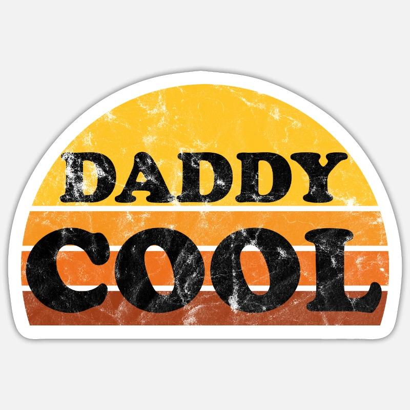 Daddy Cool Father Retro - Sticker size S (10 x 10 cm) - white matte