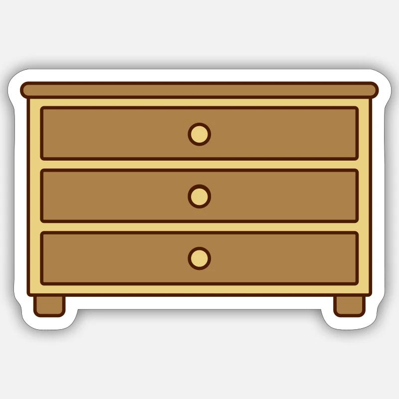 Tiroirs Commode Meuble Design Sticker taille S (10 x 10 cm)