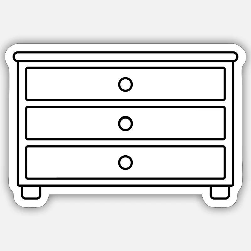 Tiroirs de meubles Commode Design Sticker taille S (10 x 10 cm)