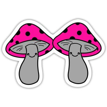 Pilze - Sticker Größe S (10 x 10 cm) - Mattweiß - Vorne