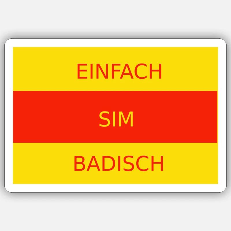 Einfach Sim Badisch Sticker Größe S (10 x 10 cm)