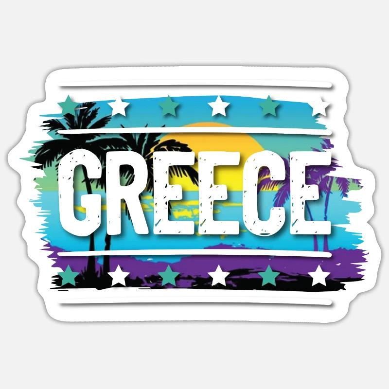 Grèce - Sticker taille S (10 x 10 cm) - blanc mat
