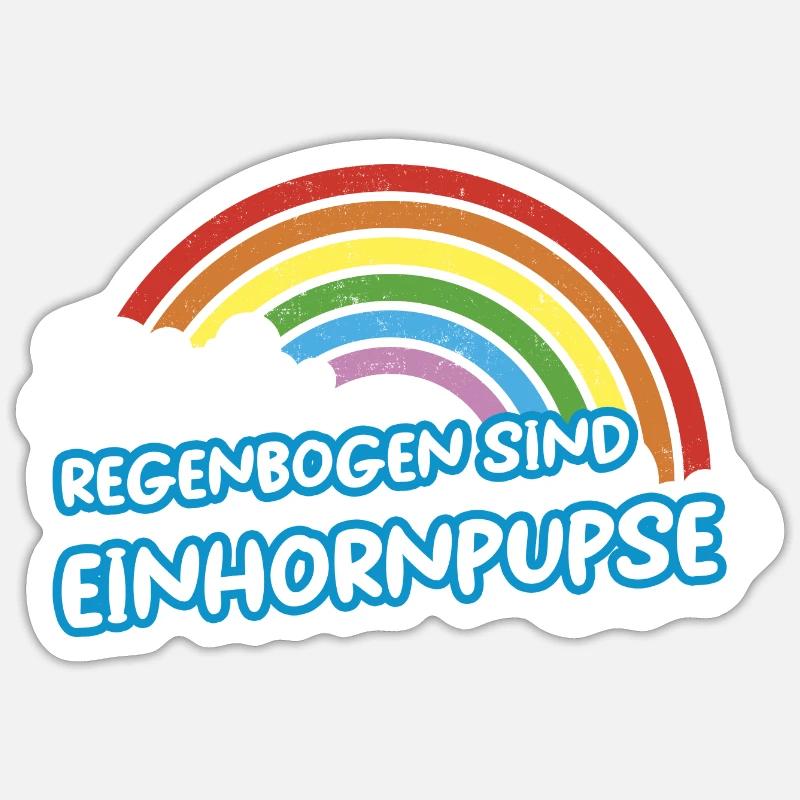 Regenbogen sind Einhornpupse - Sticker Größe S (10 x 10 cm) - Mattweiß