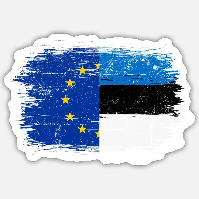Fusion der EU-deutschen Flagge - Sticker Größe S (10 x 10 cm) - Mattweiß